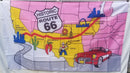 Route 66 Road Historic Rt Map 3'X5' Flag ROUGH TEX® 100D USA