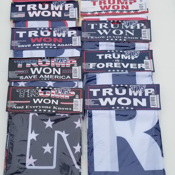 Trump 2024 'Save America' Flag Banner - 3x5 Feet Knit Polyester MAGA Banner - Made In China