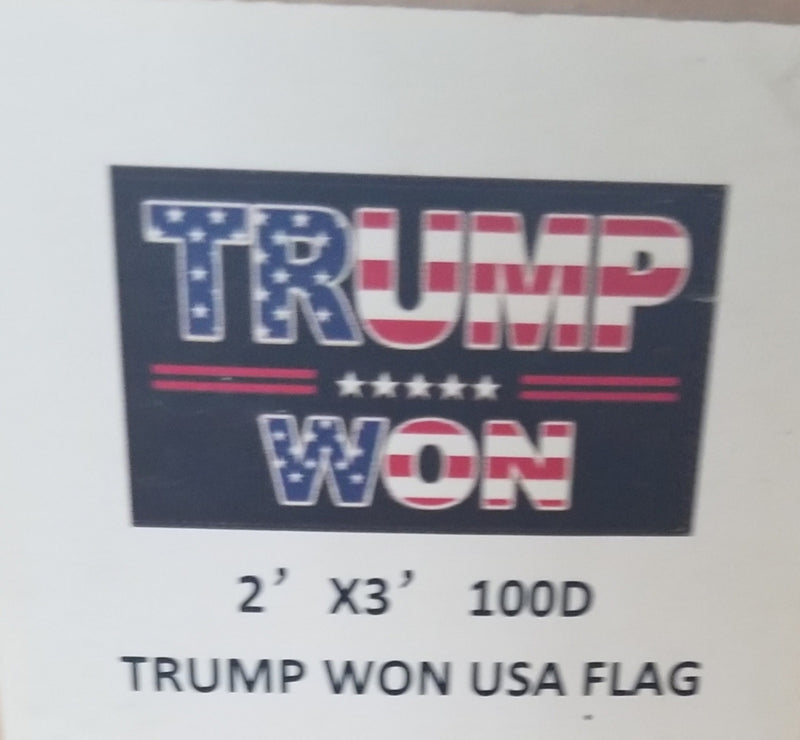 Trump Won American USA Flags 2'x3' Feet Rough Tex 100D Brass Grommets 2024