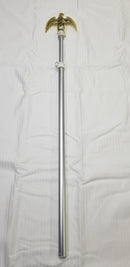 Indoor American Economy Flagpole Set USA Flag Base Eagle 8 Feet Telescoping Metal Pole