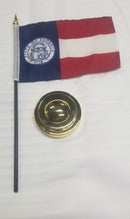Georgia 1900-1956 Official State Flag 4x6 Inches Desk Set with Gold Base 12 Pack