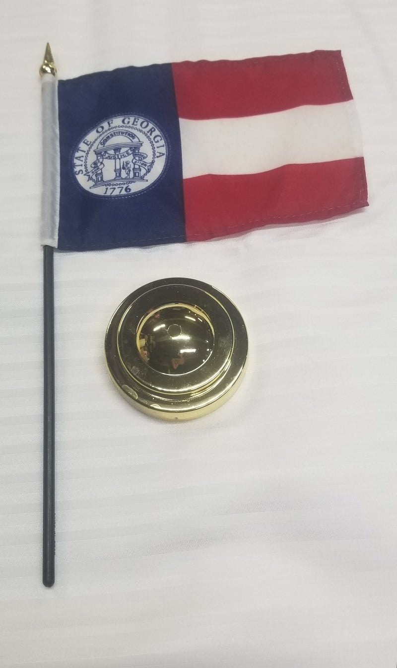 Georgia 1900-1956 Official State Flag 4x6 Inches Desk Set with Gold Base 12 Pack