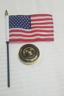 USA 49 Stars American Flag 4x6 Inches Desk Set with Gold Base 12 Pack