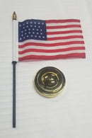 USA 31 Stars American Flag 4x6 Inches Desk Set with Gold Base 12 Pack