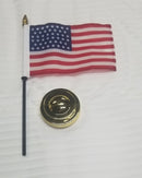 USA 46 Stars American Flag 4x6 Inches Desk Set with Gold Base 12 Pack