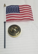 USA 44 Stars American Flag 4x6 Inches Desk Set with Gold Base 12 Pack