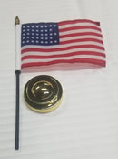 USA 38 Stars American Flag 4x6 Inches Desk Set with Gold Base 12 Pack
