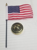 USA 45 Stars American Flag 4x6 Inches Desk Set with Gold Base 12 Pack