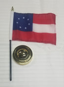 Stars & Bars 1861 American History 1st National Flags 4x6 Inches Desk Set with Gold Base 12 Pack