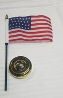 USA 27 Stars Old American Flag 4x6 Inches Desk Set with Gold Base 12 Pack