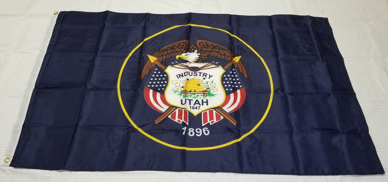 Utah Official Historic State Flag July 25, 1913 to 2024 Traditional USA State Flag Government Specificans 3x5 Feet 100% 200D Nylon 12 Pack