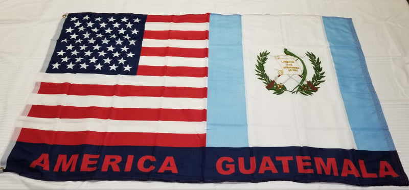 Guatemala American USA Friendship Flags 3x5 Feet 12 Pack