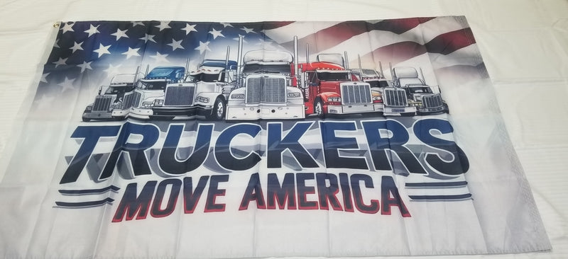 Truckers Move America USA Flag 3x5 100D Rough Tex