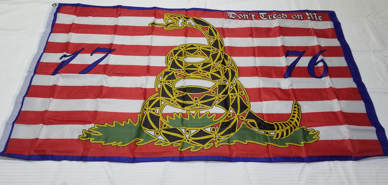 Twelve Pack Dont Tread on Me 1776 3x5 Feet 1st Navy Gadsden USA Stripes Flag Double Sided