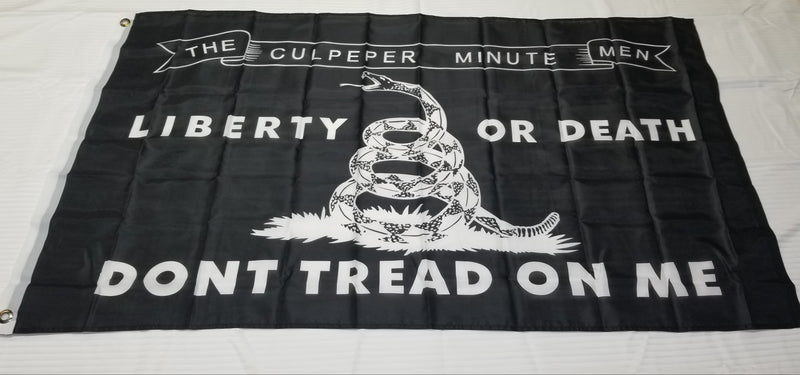 Blackout Culpeper Liberty or Death Dont Tread on Me Flags 3x5 Feet 12 Pack