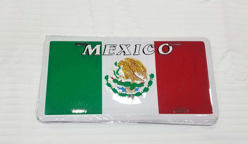 Mexico Flag License Plate Embossed Aluminum Auto Tags 12 Pack