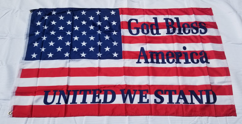 God Bless America United We Stand Christian USA 3'x5' Grommets Premium Flag 100D Rough Tex Vintage 12 Pack