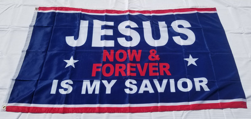 Jesus is My Savior Now and Forever American USA 3'x5' Grommets Premium Flag 100D Rough Tex Vintage 12 Pack