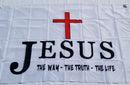 Jesus the Way Truth Light Christian American USA 3x5 Grommets 100D Flags Rough Tex 12 Pack