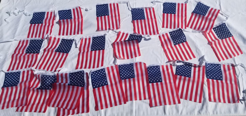 USA American 8"x12" Bunting 12 Flags ROUGH TEX® Cut Edge MADE IN U.S.A.