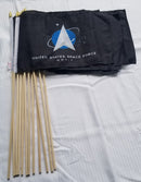 United States Space Force 12"x18" Stick Flag ROUGH TEX® 100D 30" Wooden Stick American USSF
