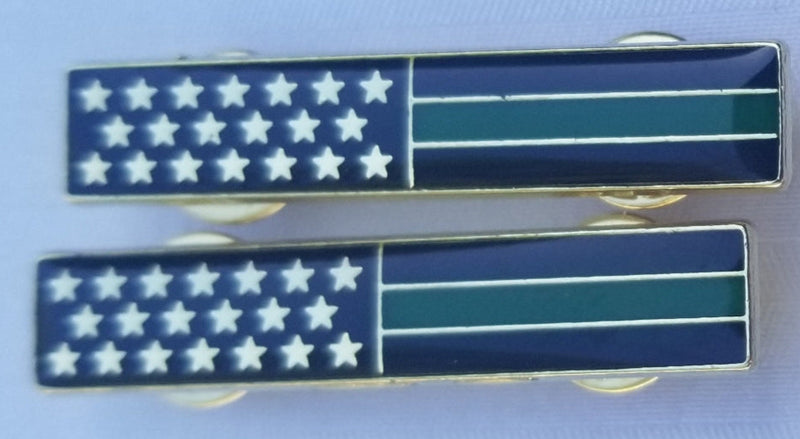 USA Green Line Bar Lapel Pin