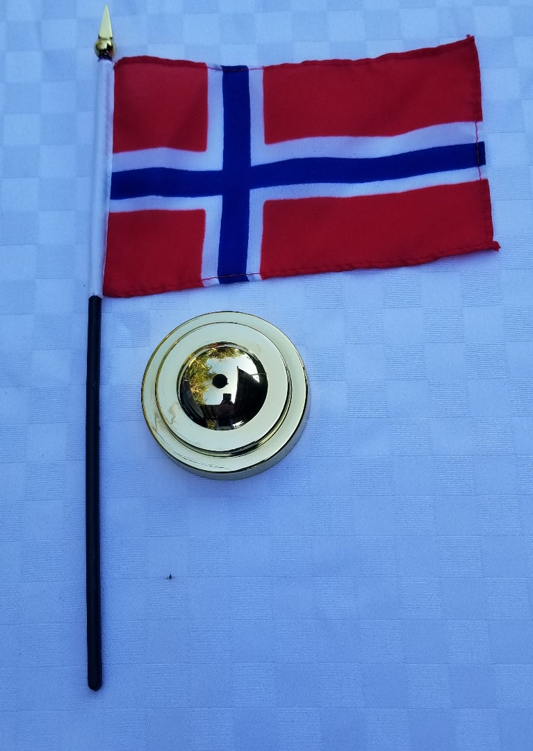 Norway Stick Flag In Poly 4''X6''