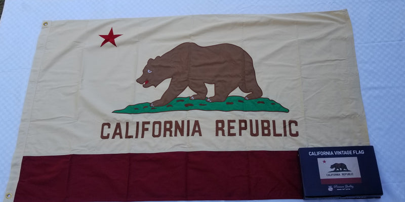 California Flags 3x5 Vintage Cotton Gift Boxed Brass Grommets