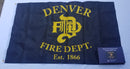 Denver Fire Department 3'X5' Embroidered Double Sided Flag ROUGH TEX® 300D Nylon in Gift Box
