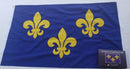 French Fleur De Lis American France Royal History Flags Embroidered Cotton 3x5 Feet Gift Boxed