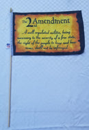 American 2nd Amendment Parchment Flags 12x18 Inch Stick NRA 2A Wooden Staff Gold Spears