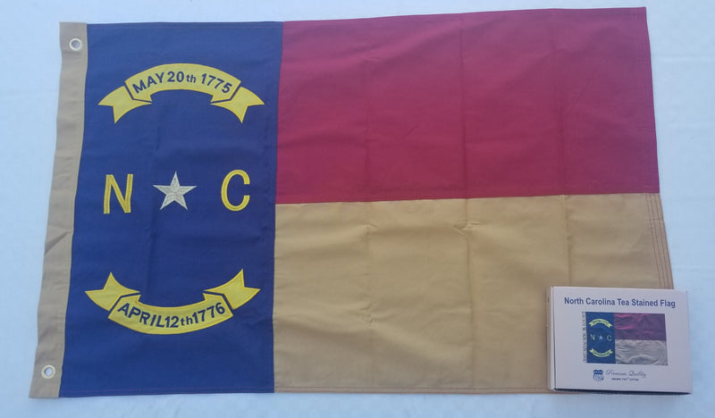 North Carolina Heritage American 2x3 Feet Vintage Gift Boxed Embroidered Cotton Flags