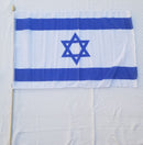 Israel 2x3 Feet Large Stick Flags 48" Inches Israeli Wooden Staff Gold Spear