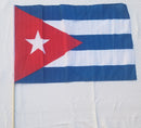Cuba 2x3 Feet Stick Flags 48" Wooden Staff Cuban 24 Packs & 72 Case