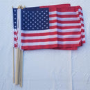 American Classroom USA 16x24 Inch Flags 30" Inches Natural Wooden Staff Sewn Edge School Scholastic Approved