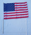 American Classroom USA 16x24 Inch Flags 30" Inches Natural Wooden Staff Sewn Edge School Scholastic Approved