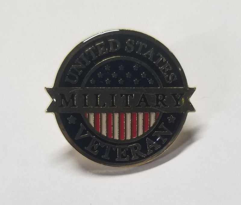 US Military Veteran Round Lapel Pin