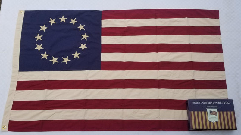 Limited Edition Betsy Ross All Natural Unbleached 100% Cotton Light Vintage Linen 3x5 Feet Early Colonial American Flags