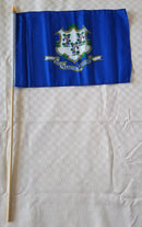 Connecticut  Stick Flags - 12''x18'' Rough Tex ®68D