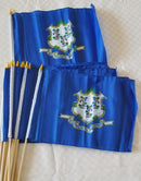 Connecticut  Stick Flags - 12''x18'' Rough Tex ®68D