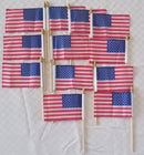 American Flags 500 Case of 4x6 Inches USA Natural Wooden Staffs & Gold Safety Spears