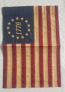 Betsy Ross 1776 Edition All Sewn USA 13 Stars 100% Tea Stained American Garden Flags 12x18 Inches