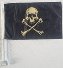Pirate Skull & Bones Americana 1776 2026 Car Flags Double Knit 12x18 Inches Heavy Duty