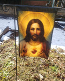 Jesus Christ Sacred Christian Heart Garden Flags 12"x18"