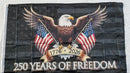 America 1776 2026 250 Years Freedom Black Eagle Outdoor Flags Stars Stripes USA 3x5 Feet 68D