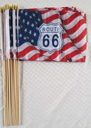 America's Mother Road Route 66 USA 12x18 Inch Stick Flags