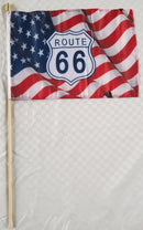 America's Mother Road Route 66 USA 12x18 Inch Stick Flags
