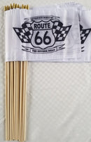 America's Mother Road Get Your Kicks Route 66 USA Checker Race 12x18 Inch Stick Flags