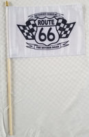 America's Mother Road Get Your Kicks Route 66 USA Checker Race 12x18 Inch Stick Flags