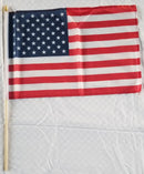 American 5"X7.5" USA Flags mounted on 9" staff natural wood gold spear